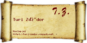Turi Zádor névjegykártya